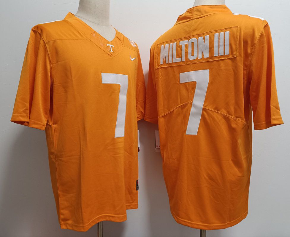 Men Tennessee Volunteers #7 Milton iii Yellow Nike 2025 NCAA Jersey